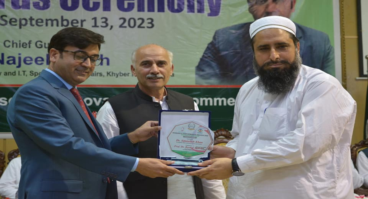 3rd Annual Reserach Performance Award 2023, Unversity of Malakand..